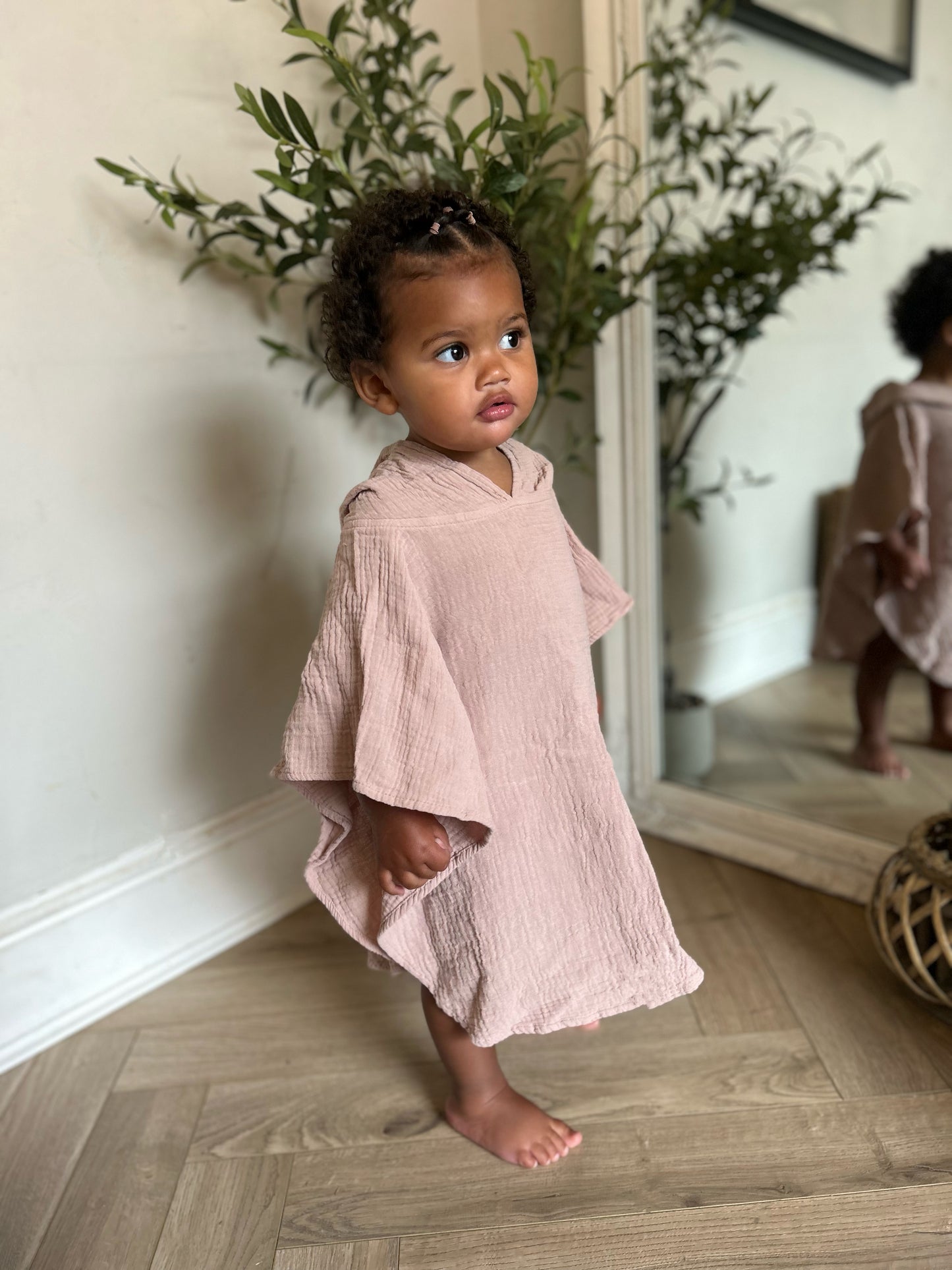 Muslin Poncho - Dusky Pink