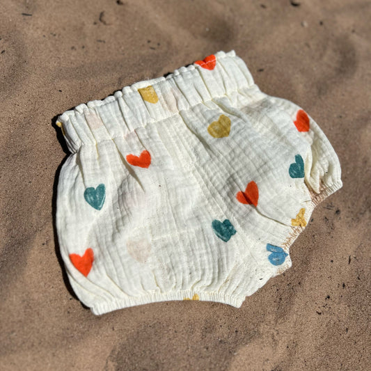 Muslin Shorts - Pastel Hearts