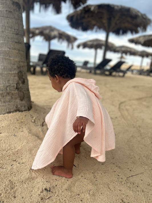 Muslin Poncho - Baby Pink