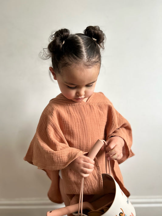 Muslin Poncho - Terracotta